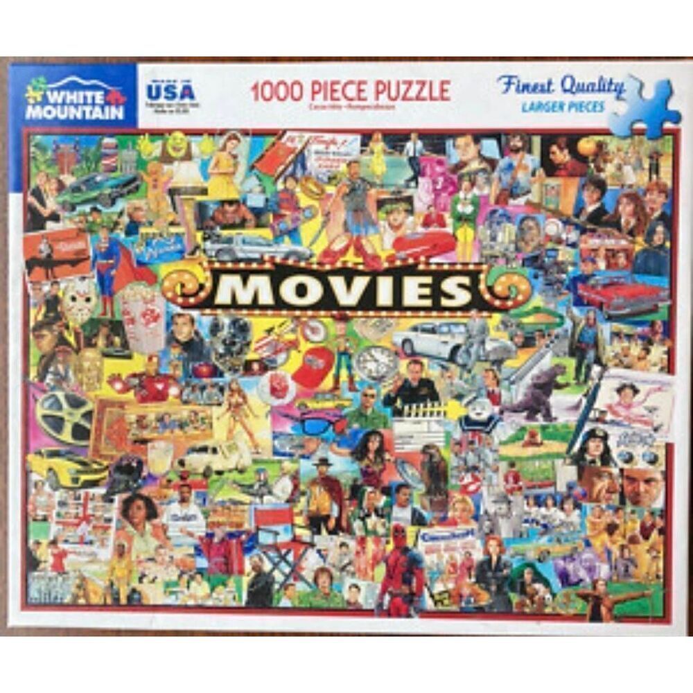 White Mountain Movies 1000 pc Jigsaw Puzzle, USED